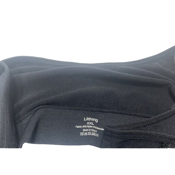 Women's Black Support Gathered Bra with Lace, Plus Size XXL, Brand New - Picture 2 of 8